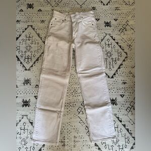 Aritzia Denim Forum Arlo High Rise Straight Jeans in White